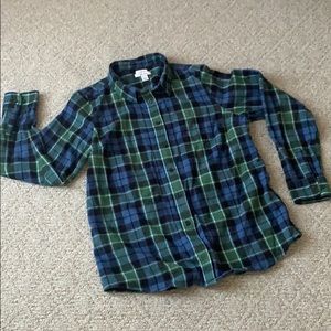 LL Bean Scotch Plaid Flannel, Slightly Fitted
